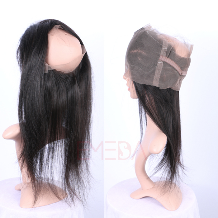 EMEDA Brazilian Hair 360 Lace frontal with hair extensions Straight hair Pre Plucked Lace Frontals HW059